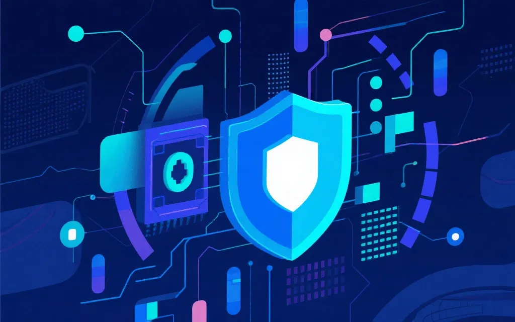 数据加密与隐私保护插画，抽象风格